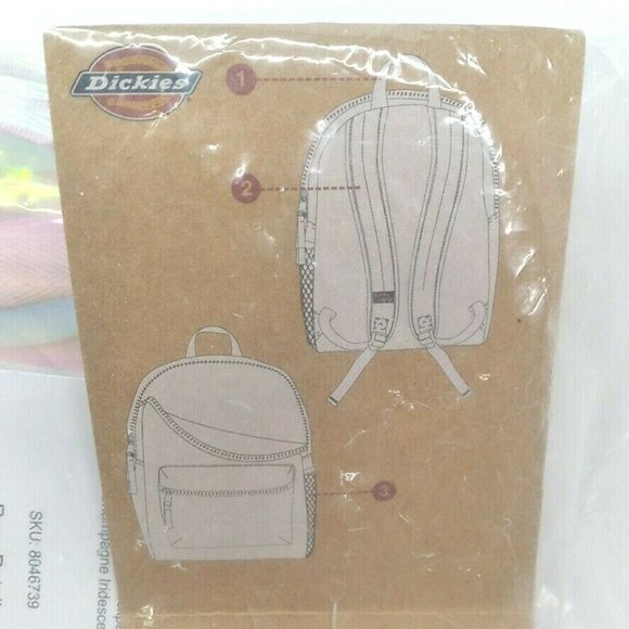 Dickies Clear & Pink 2 Zipper Compartments PVC Student Backpack NWT (PB015) main image 5